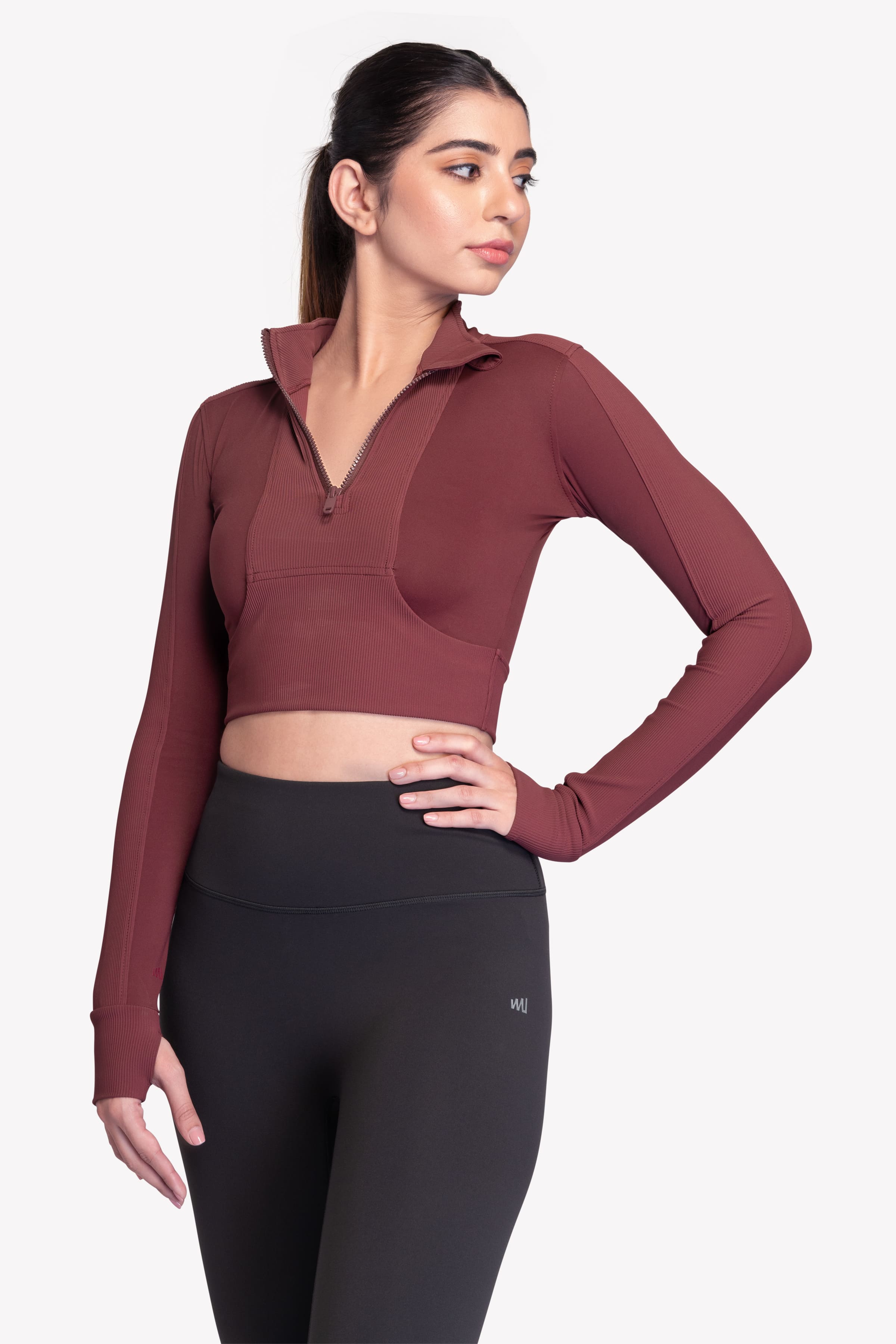 Switch Long Sleeve Ribbed Crop Top